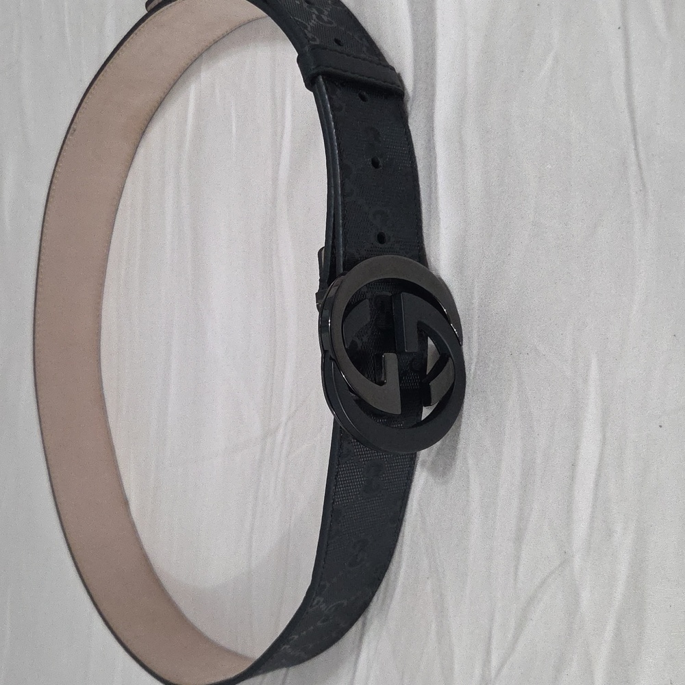 Gucci Black Imprime Monogram GG Belt - Picture 15 of 16